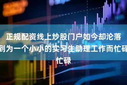 正规配资线上炒股门户如今却沦落到为一个小小的实习生助理工作而忙碌